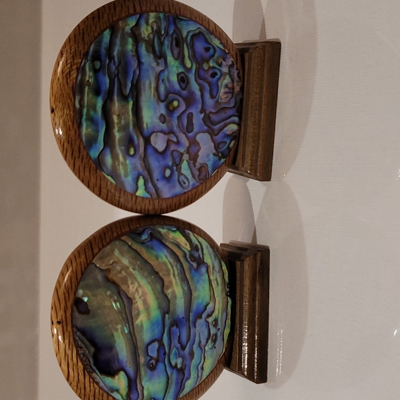 Vintage  Ataahua Genuine  New Zealand PAUA Shell 3" 2set - Picture 2 of 5